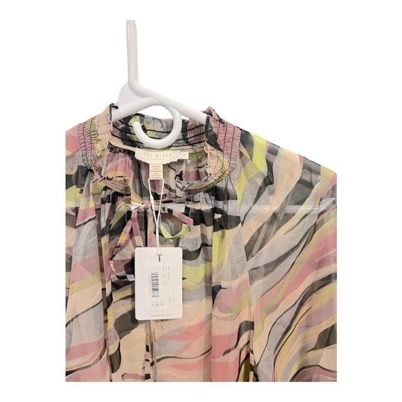 TED BAKER ZEENAA Blouson Sleeve Sheer Mini Dress - Picture 9 of 10